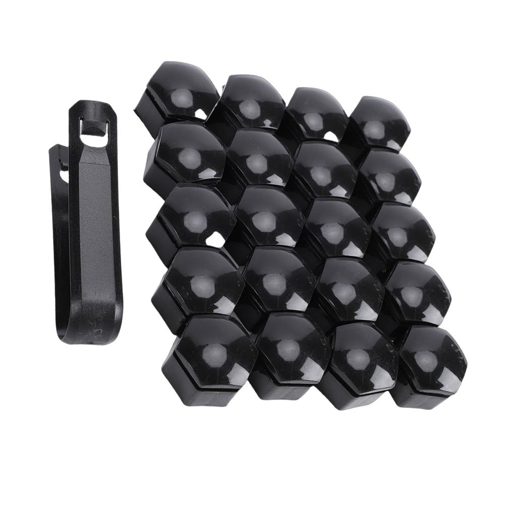 20PCS Lug Nut Covers Black 21mm Inner Hex Plastic Wheel Bolt Dust Caps Auto Hub Bolt Protector Universal for Cars