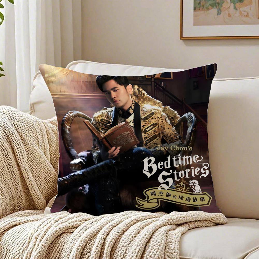 Chinese Pop JJay Chou Album Cover Cushion Cover Linen Pillowcase Soft for Sofa Bed Home Room Decor