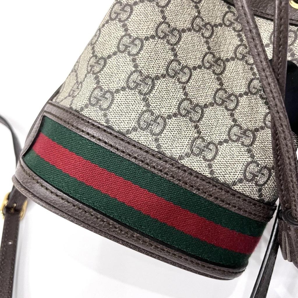[Pre-Owned] Gucci Ophidia Mini Bucket Bag 'Beige/Ebony' - Very Good #J53HBC