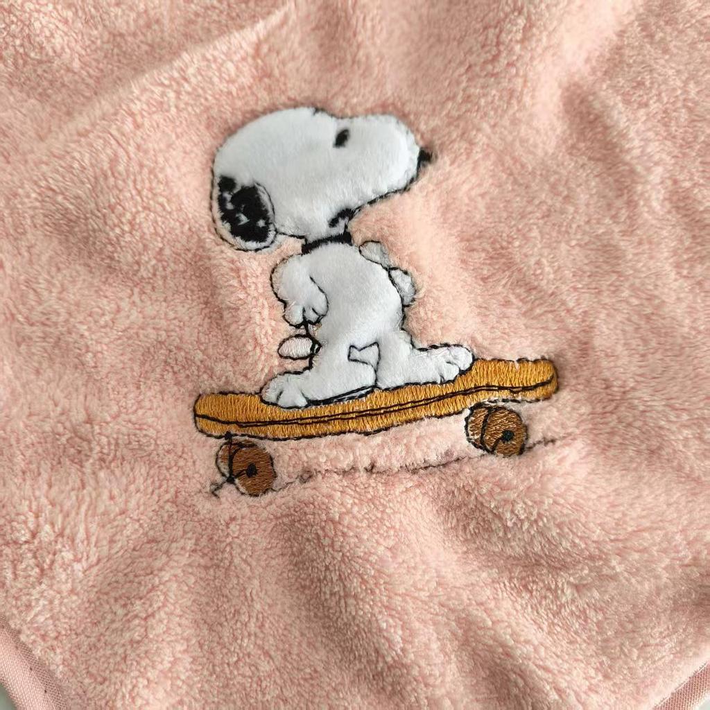 Детское быстросохнущее полотенце Snoopy из кораллового флиса - Мягкое, впитывающее и милое для умывания лица и рук