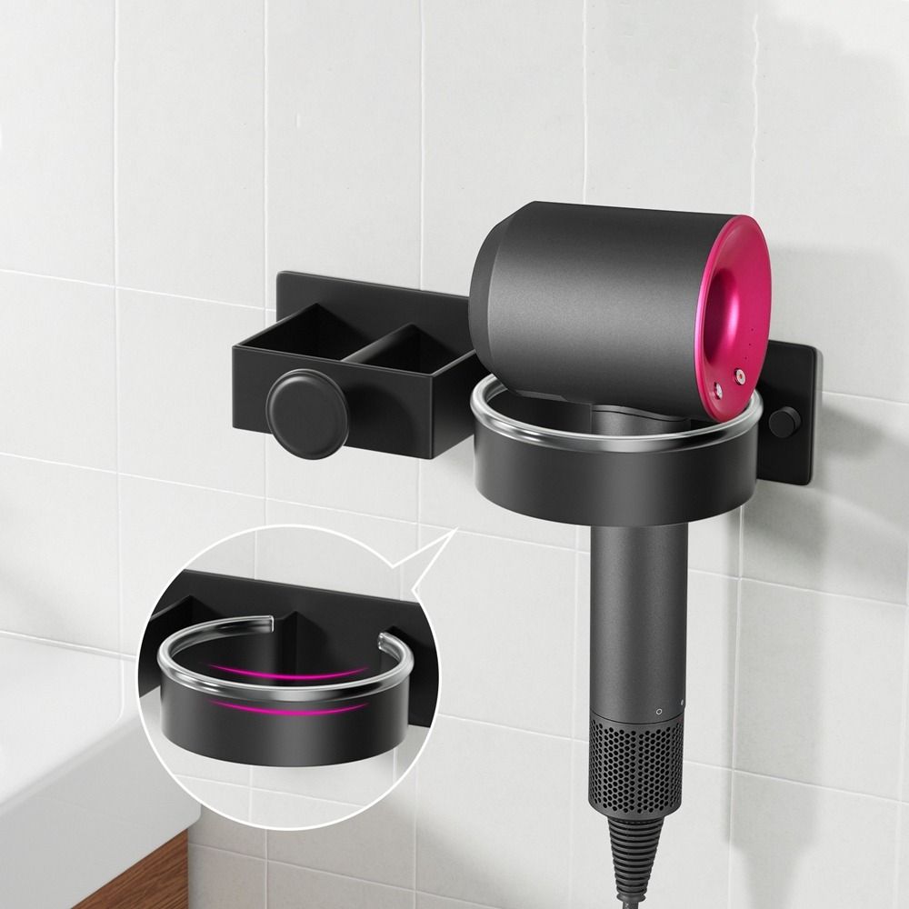 Space Aluminum Hair Dryer Bracket 2 in 1 Toilet Blower Holder Practical Hair Dryer Holder  for Home