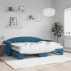 VidaXL Daybed with Trundle Bed and Mattress Blue 80x200 Cm Velvet 3197317