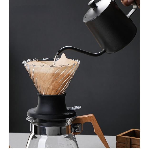 Кофейный набор V60 Стеклянный кофейник Кофейный фильтр Чашка для кофе Фильтрующая бумага Утолщенный стеклянный фильтр Кофейник