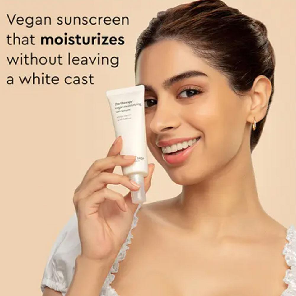 The Face Shop The Therapy Веганская увлажняющая солнцезащитная сыворотка 50 мл (SPF50 +)