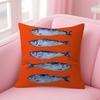 Anime Sardines Art  Pillow Cushion Cover Pillowcase Living Room Sofa Home Decor Customized