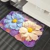 Коврик для пола с нескользящим основанием, быстросохнущий материал, 3D цветочный узор, коврик для ванной, ванной комнаты, кухни, прихожей, декор