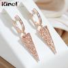 Kinel Long Rose Gold Color Cone Dangle Earrings For Women