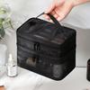 2-Tier Toiletry Organizer Translucent Travel Cosmetic Bag Large-capacity Makeup Case for Women Men Home Business Trip Vacation Use