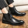 Fashion Handmade Luxury Designer Brand Chelsea Dress Office Shoes for Men Casual Leather Business Boots Retro Couple Ankle Boot Footwear