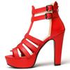 High Heels Summer Shoes for Women Gladiator Sandals Platform Large Size 44 45 50 Peep Toe White Red Party Dance Shoe Ladies