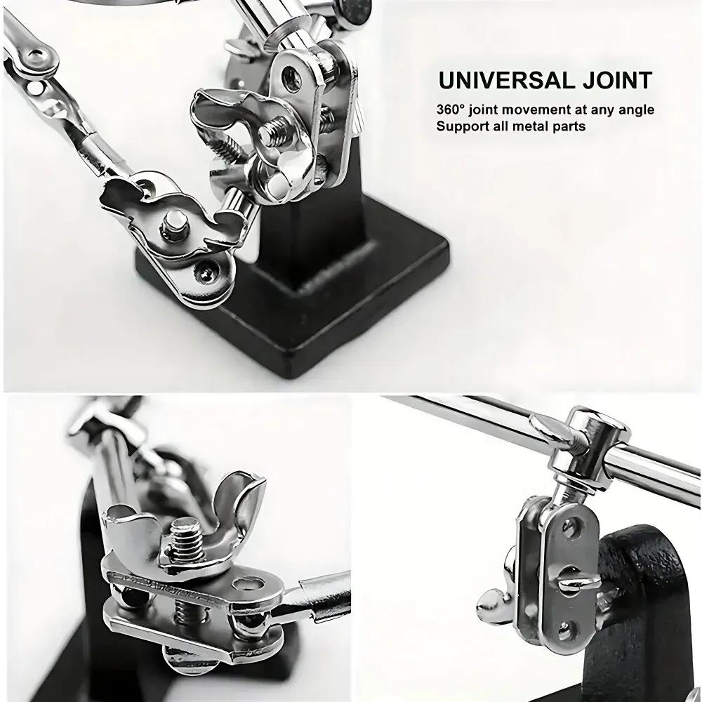 Сварочный вспомогательный зажим, лупа, ремонт электрической платы, сварочный кронштейн, регулируемый 5X, настольная лупа