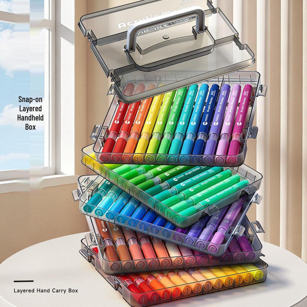 48/24 Colors Washable Soft Tip Acrylic Markers for Students & Kids