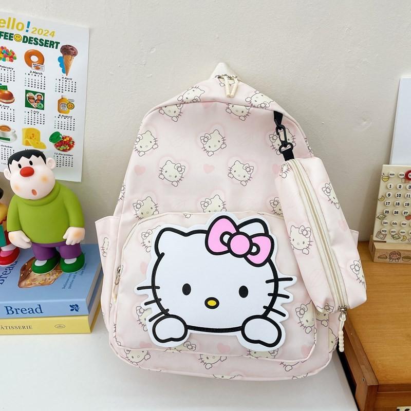 Cute And Stylish Children's Backpack For Kindergarten Girls Featuring Adorable Cartoon Characters Like Kuromi And Hello Kitty