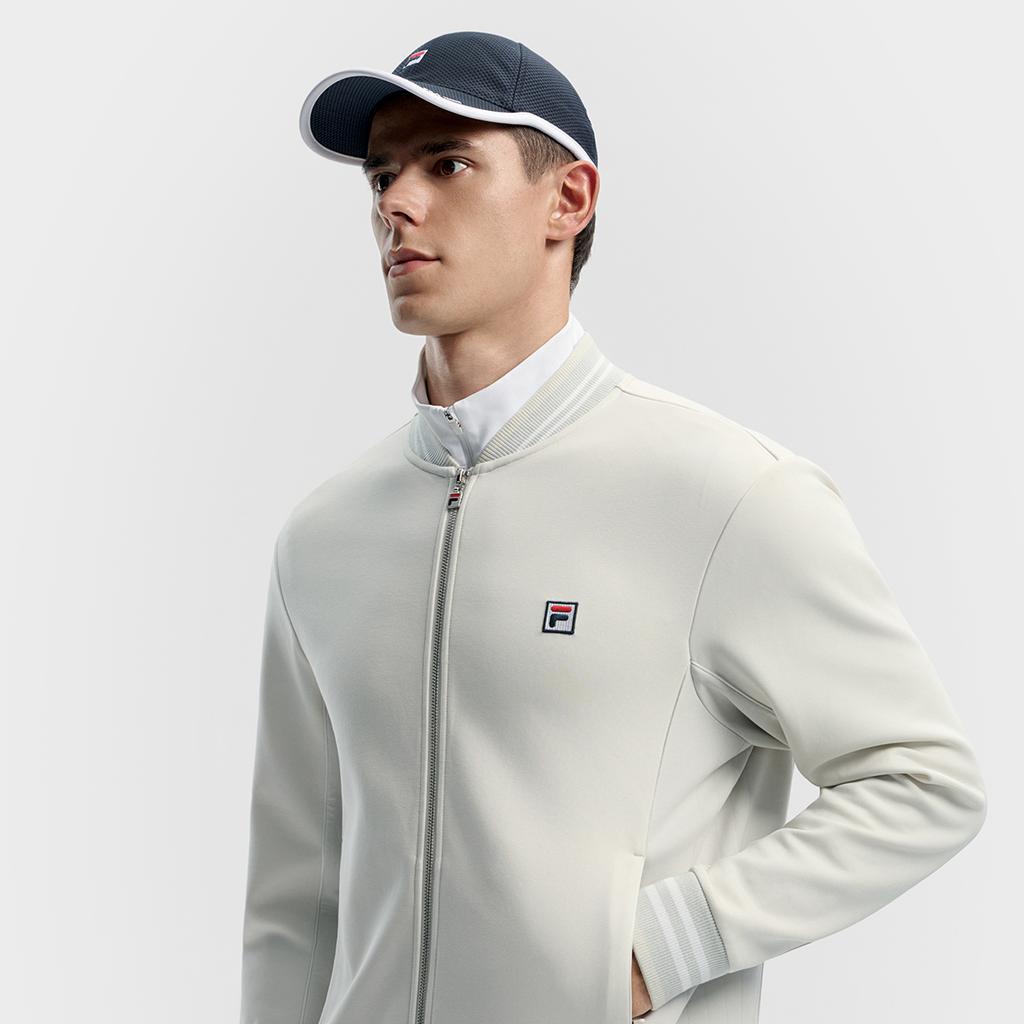 Fila Теннисная мода Минималистичная личность Трендовая повседневная Удобная Универсальная вязаная куртка Мужские куртки Антилопа-белый A11M543511FIV