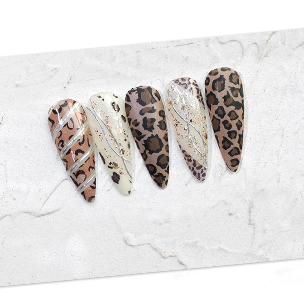 Материалы для ногтей своими руками, украшения для ногтей, самоклеящиеся наклейки, 3D-наклейки для ногтей, леопардовые наклейки для ногтей