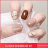 Autumn & Winter Colorful Detachable Nail Art Set - 24-Piece Bridal Short False Nails