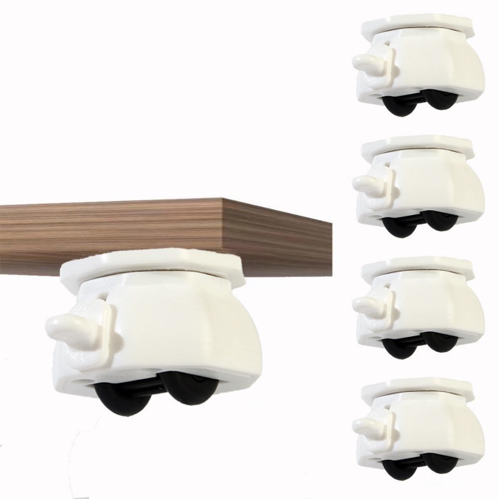 4Pcs Wear Resistant Universal Wheel Caster Self Adhesive Pulley Rotating Wheel  Home Use