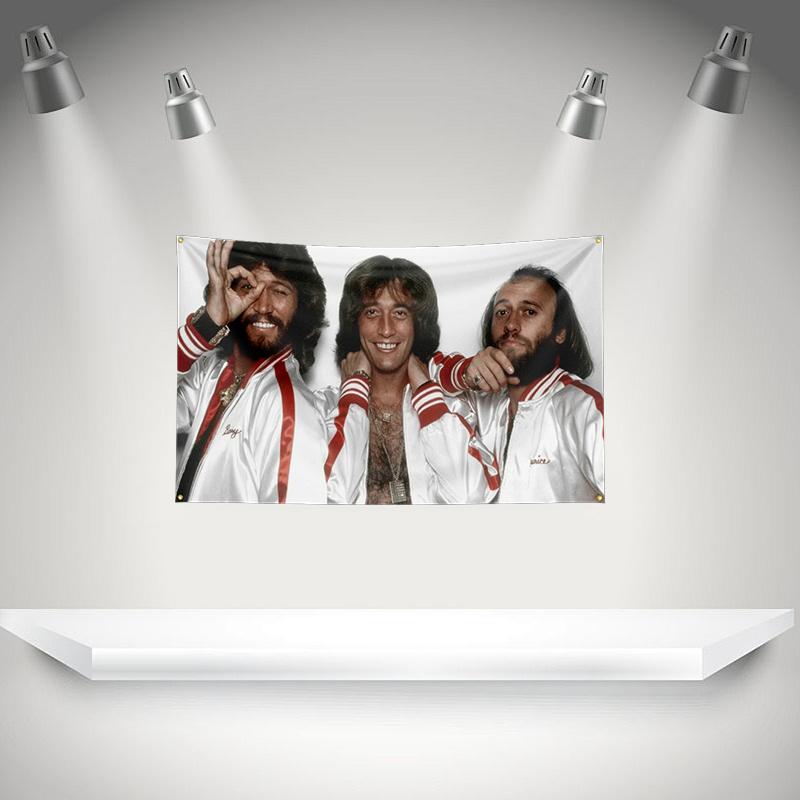 B-bee gees Флаг Рок-музыкальной группы Баннер HD Печать Гобелен Выставка, Фанаты Музыкальных Групп, Декор Гаража