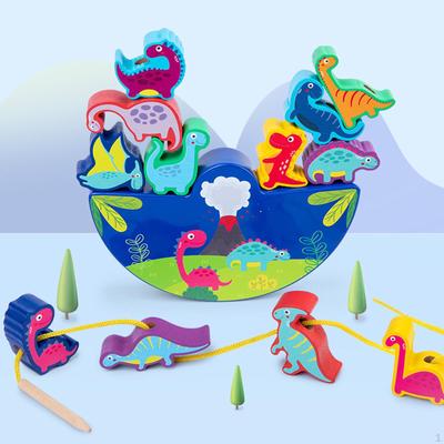 Мультяшная деревянная игра на баланс, мелкая головоломка, кубики, игрушки для ванны для детей от 5-6 лет