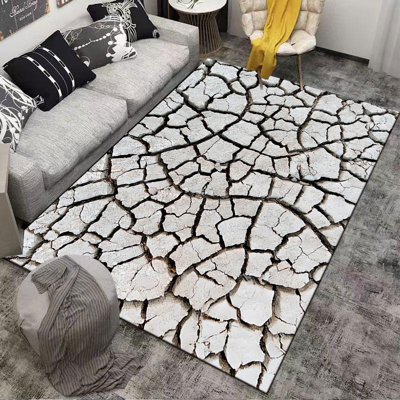 Cracked Earth Pattern Carpet suitable as a non-slip mat for the living room or bedroom sofa