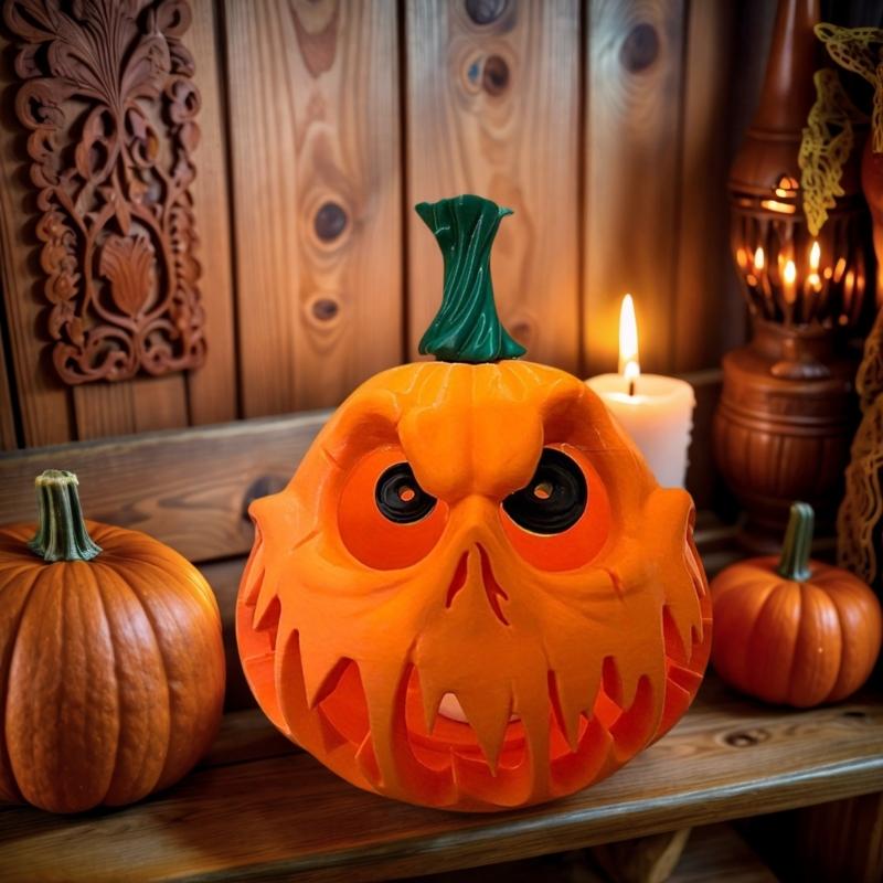 Halloween Resin Pumpkin Figure Sculpture Pumpkins Figurine Desk Ornament For Themed Parties And Festival Decoration