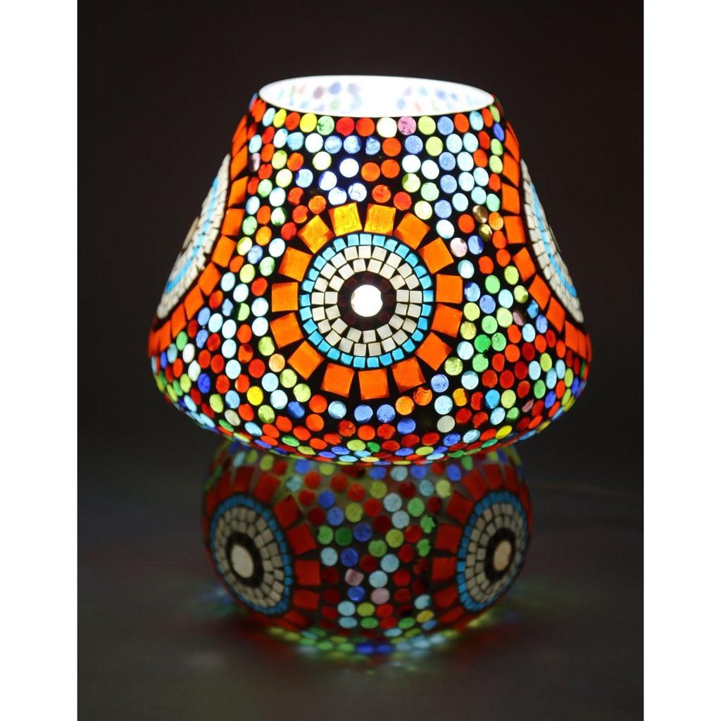 Mushroom Shaped Glass Table Lamp for Home Bar Restaurant Cafe Decoration