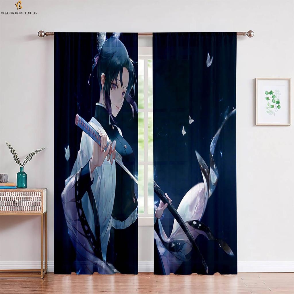 Горячие аниме японские комиксы принтованные шторы подходят для детской комнаты спальни гостиной кухни декоративные шторы