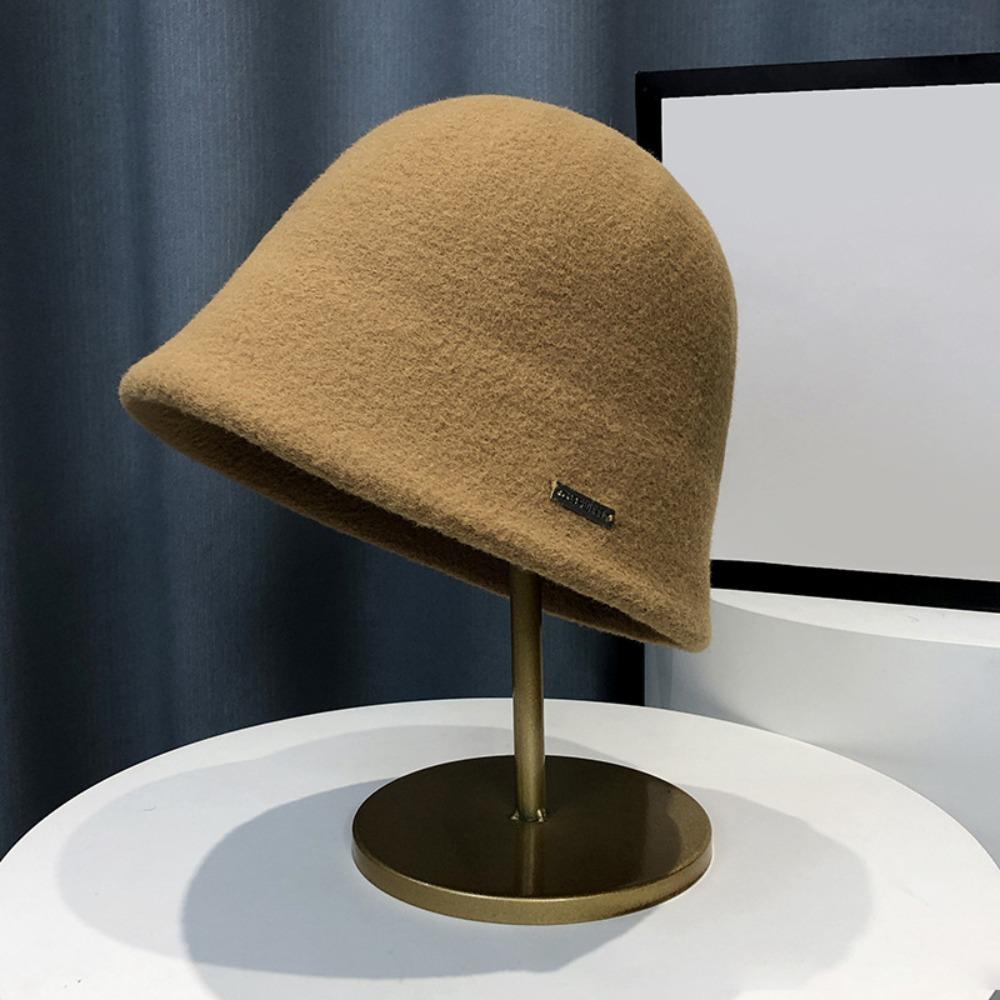 Однотонная шерстяная шляпа-ведро плюшевая шляпа-ведро ретро шляпа рыбака женская