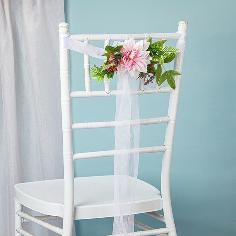 Wedding Ceremony Chair Back Flowers Elegant Wedding Chair Back Flower Embellishment Decorative Flowers for Aisle