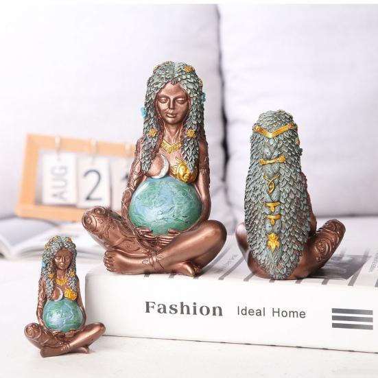 Привлекательная Тонкая Работа Подарок Синтетическая Смола Домашнее Украшение Орнаменты Фигурка Матери-Земли Декор Орнамент