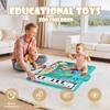 Baby Musical Play Mat,Early Educational 3 in 1 Floor Piano Drum Animal Touch 31.5"*19.6 " Play Blanket Sensory Musical Learning Toys,Baby Birthday