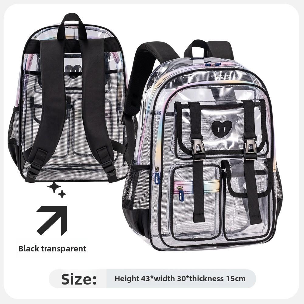Transparent Jelly Backpack For Girls And Boys Pvc School Bag With Large Capacity For Kids And Teens