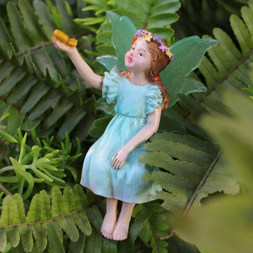 Handheld Butterfly Flower Fairy Resin Ornament: Micro Landscape Pot Decoration