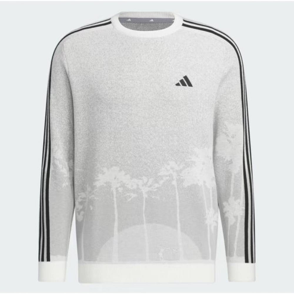 Adidas Golf 23fw Мужской S Трикотажный Длинный Рукав La SunSet Круглый Вырез Свитер Hy0967 Белый
