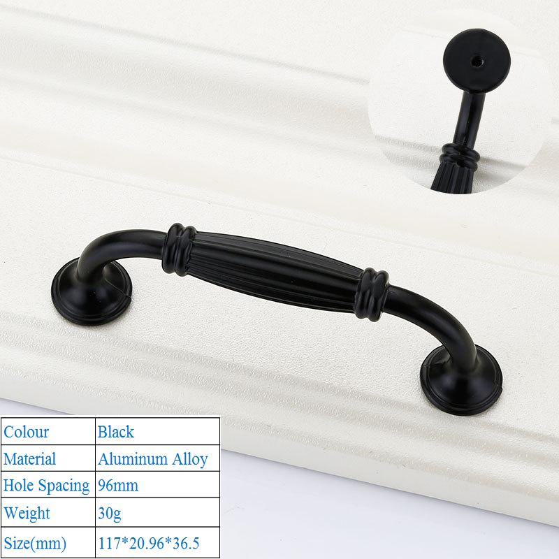 Solid Modern Simple Furniture Hardware Accessories Drawer Cabinet Door Handle American Black Cabinet Wardrobe Single Hole Knobs