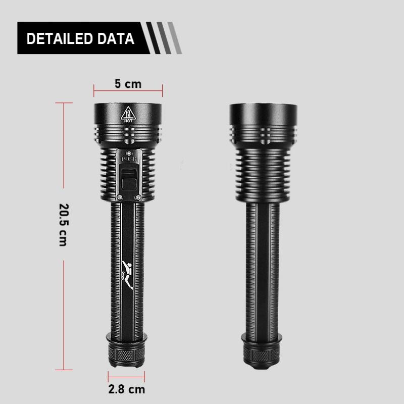 Профессиональный фонарь для дайвинга, мощный фонарь для дайвинга, 600 м, сильный свет, фонарь для дайвинга, ручной фонарь для рыбалки