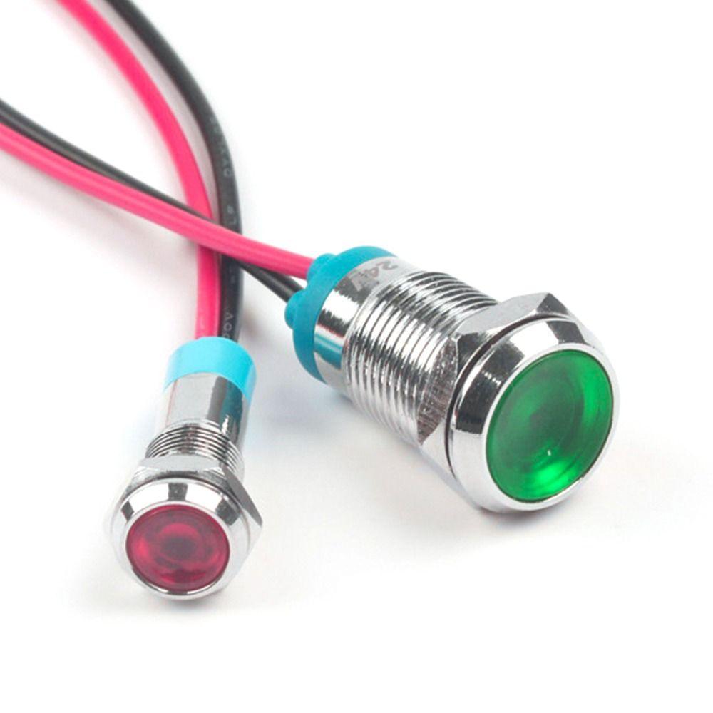 6mm 8mm 10mm 12mm Red White LED Indicator Pilot Light Signal Lamp Pilot Wires Switch Panel Mount