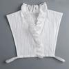 New Women White Lace Fake Collar Vintage Shirt Detachable Collar Front Tie Men Lapel Blouse Top Sweater Cotton False Collars