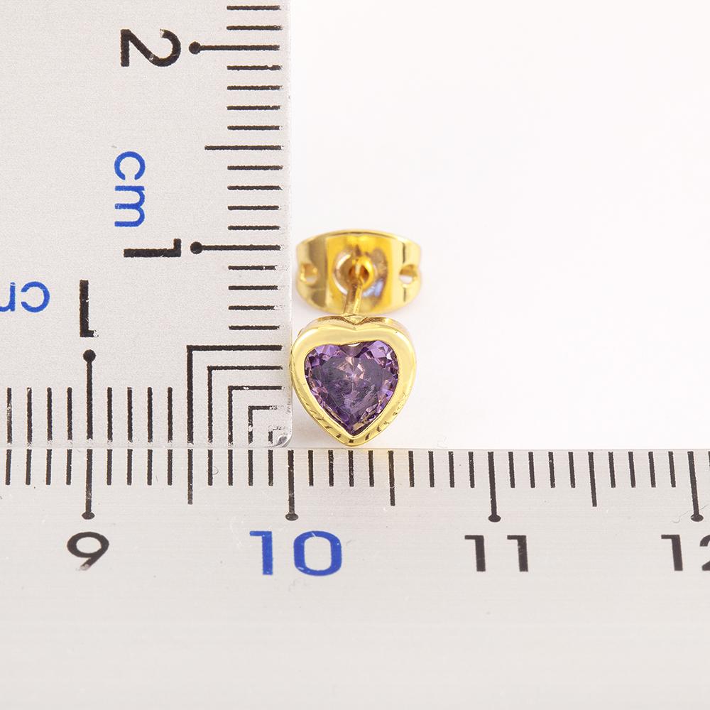 Nidin New Arrival Romantic Heart Shape Inlaid Zircon Charm Stud Earrings 5 Colors For Women Girl Jewelry Wholesale Accessories