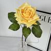 Свадебная роза искусственный цветок с тканевыми и шелкографированными листьями для вечеринки и домашнего декора
