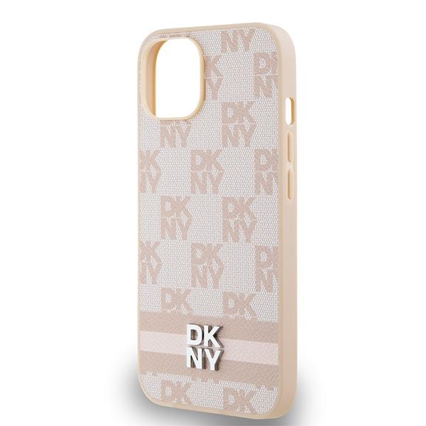 Dkny Dkhcp14Spcptssp Iphone 14 / 15 / 136.1 Różowy/Pink Hardcase Leather Checkered Mono Pattern & Printed Stripes
