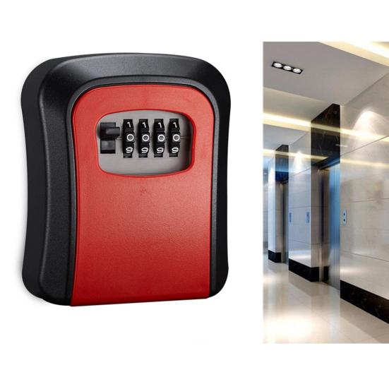 1 комплект ящика с замком для ключей, большая вместимость, высокая прочность, хорошая безопасность, небьющийся 4-значный кодовый замок с паролем, сейф для дома