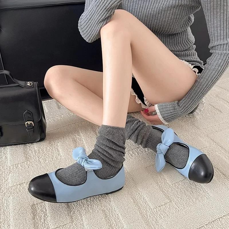 Designer Butterfly-knot Women Mary Jane Shoes Shallow Slip On Shoes Ladies Casual Outdoor Soft Sole Ballerina Shoes