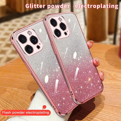 Модный блестящий чехол с градиентным покрытием для iPhone 15 Pro Max 14 Plus 13 12 Mini 11 X XR Xs 7 8 SE 2022, силиконовая защитная задняя крышка