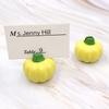 4pcs Elegant Pumpkin Card Holders Fall Themed Memo Clip Holder Table Number Stand  Dinner Party