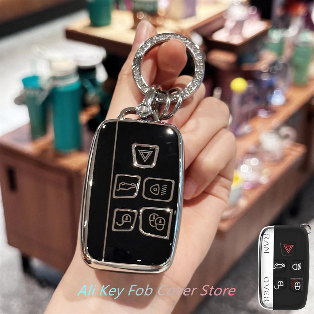 bpzsw1 Key Fob Cover for Evoque Velar Sport Discovery Freelander2 LR4 Land Rover Sport Jaguar XF XJ XE F-PACE F-Type Lanyard