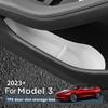 Для Tesla Highland 2025 Бокс для хранения сбоку двери автомобиля Передний Задний Боковой TPE Органайзер-лоток для хранения в двери Салонные аксессуары
