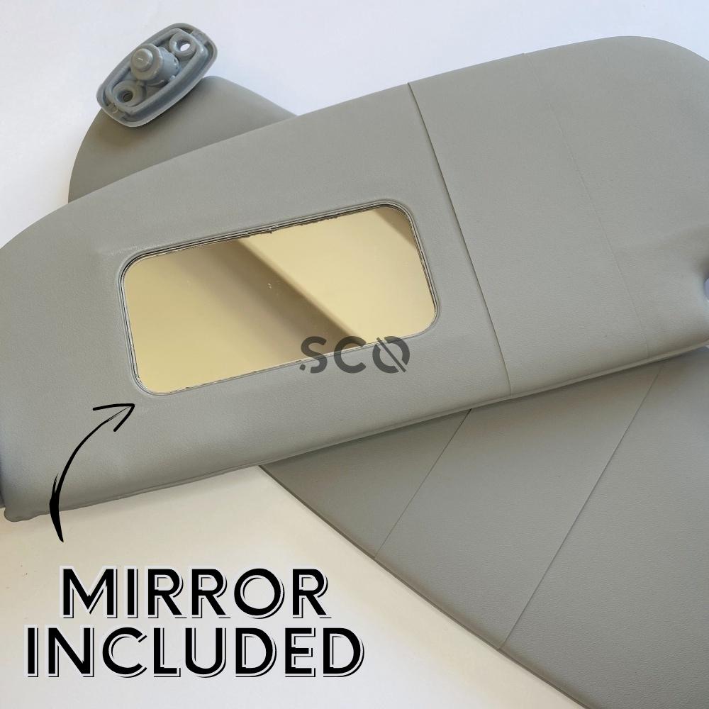 For Peugeot 206 for Citroen C2 Sun Visor Set Gray 2 Pcs Left-Right With Mirror 1999-2008 Years