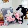 Fluffy Cartoon Plush Animal Doll Stuffed Doll Black Gray Kitty Dolls Cat Plush Toy  Car Decor