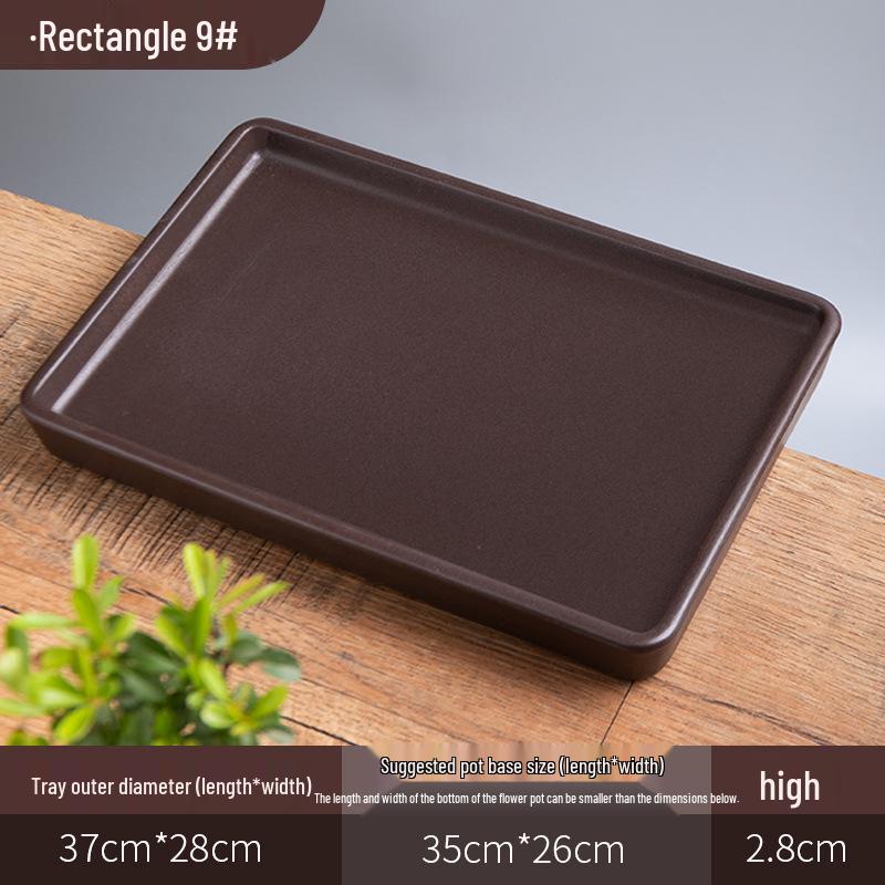 Керамический поддон для цветочного горшка из фиолетовой глины - Прямоугольное/Круглое основание для сбора воды, для бонсай
